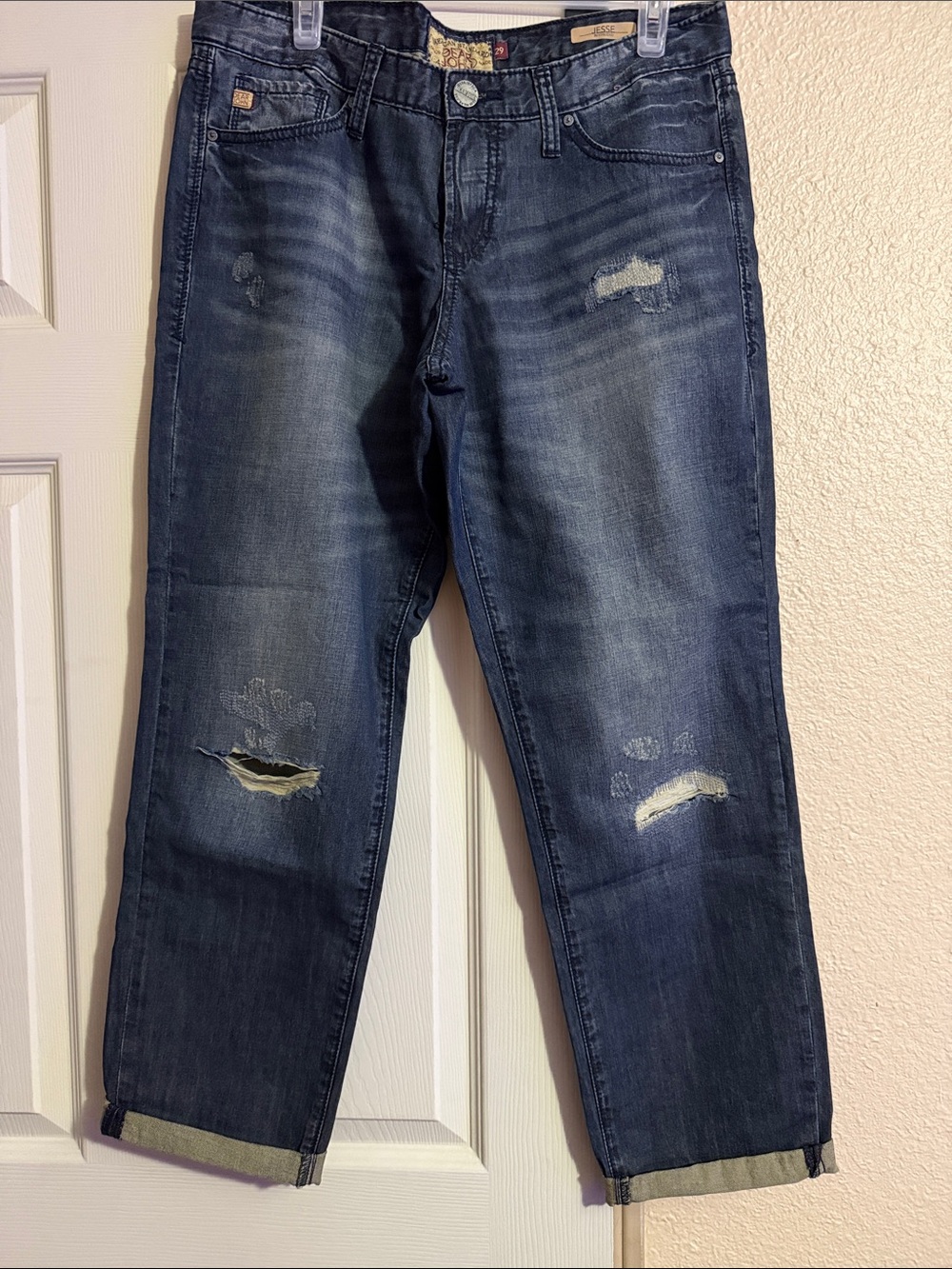 Dear John Men's Straight Distressed Indigo Jeans